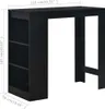 vidaXL Barový stôl s policou čierny 110 x 50 x 103 cm Náhľad obrázku produktu 5