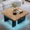 MODFU  Couchtisch 2-in-1-Design,Beistelltisch mit LED und 2 Produktbild-Vorschau 9