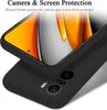 A black phone case is shown with a close-up of the camera area and a portion of the phone screen. Produktbild-Vorschau