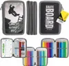 Idena Federmappe Triple Skateboard grau 47 Teile Produktbild-Vorschau 1