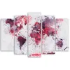 5-teiliges leinwandbild weltkarte rot 200x100 cm Feeby lila Produktbild-Vorschau 2