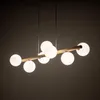 Hängeleuchte Estera Opalglas Holz Siebenflammig Deckenlampe Produktbild-Vorschau 3
