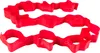 A red Theraband CLX fitness band is laid out in a wavy pattern against a white background. Produktbild-Vorschau