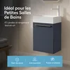 doporro Petit Meuble sous Vasque Gris Noir et Vasque 46cm Voir les images du produit 2