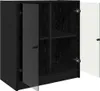 vidaXL Seitenschrank Schwarz Eichen-Optik 68 x 37 x 75,5 cm Produktbild-Vorschau 5
