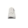 A front view of a white women's sneaker with a leopard print accent on the toe box and a zipper on the side. Produktbild-Vorschau