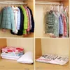 A collage of four images showing different aspects of vacuum-sealed storage bags for winter coats, including coats hanging in a closet, vacuum-sealed coats, folded bedding, and a vacuum-sealed bag with bedding. Anteprima dell’immagine prodotto