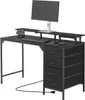 SucceBuy Computertisch mit LED-Beleuchtung & Steckdosen, Produktbild-Vorschau 1