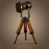 Vintage retro dřevěná stolní lampa na stativu nastavitelná Náhled obrázku produktu 5