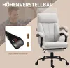 A man is shown in the background with his arm raised in celebration, while the foreground displays a close-up of a lever for adjusting the chair height and the office chair itself. Náhled obrázku produktu