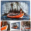 Wandbild 3D Metallbild Kutter Orange handgefertigt 120x80cm Produktbild-Vorschau 2
