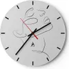 Wanduhr - Rund - Glasuhr - Stück Linear Gesicht - 40x40cm - Produktbild-Vorschau 1