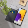 A smartphone with a wallet case, a plant, and paper clips on a textured surface. Produktbild-Vorschau