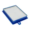 A white, pleated vacuum cleaner filter with a blue plastic frame, shown from a slightly elevated angle against a white background. Produktbild-Vorschau