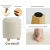 Runder Sitzhocker mit Stauraum, Cord Polsterhocker mit Produktbild-Vorschau 6