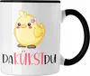 Trendation - Lustige Küken-Tasse "Da Kükst Du" Witziges Produktbild-Vorschau 1