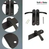 A collage of product images showing door handles and their components, with a brand logo and slogan. Produktbild-Vorschau
