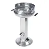 A stainless steel charcoal grill on a pedestal stand, shown against a white background. Produktbild-Vorschau