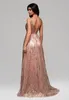 Ombre Abendkleid mit Glitzer-Stickereien und tiefem Produktbild-Vorschau 10