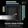 A computer case with diagrams and text highlighting its cooling potential. Náhled obrázku produktu