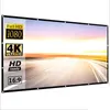 A projection screen with various resolution and aspect ratio labels displayed on the left side. Produktbild-Vorschau