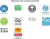 A collage of various certifications and awards. Produktbild-Vorschau