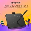 A graphic tablet with a stylus, surrounded by cartoonish illustrations of people and a skateboard, with promotional text overlayed. Voir les images du produit