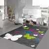 Farbenfoher Kinderzimmer-Schmetterlingsteppich in grau Produktbild-Vorschau 1