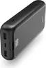 A black power bank is shown from a slightly elevated angle against a white background. Náhled obrázku produktu