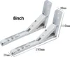 Two white folding shelf brackets are shown against a white background, with dimensions indicated by text and lines. Produktbild-Vorschau