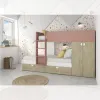 Letto a castello rovere e rosa antico con armadio 2 ante e Anteprima dell’immagine prodotto 5