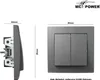 Taster McPower ''Flair'' 2-fach, 250V/10A, UP, anthrazit Produktbild-Vorschau 3