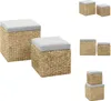 vidaXL Ottoman-Set 2 Stk. Seegras Grau -  Polsterhocker Produktbild-Vorschau 1
