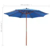 vidaXL Ombrellone con asta in legno 300x258 cm Blu Anteprima dell’immagine prodotto 5