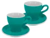 2er Set - Latte Tasse und Untertasse Milano, 220 ml, türkis Produktbild-Vorschau 1
