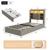 Lit simple UnboxG 90 x 200 cm, beige, avec 2 tiroirs, tête Voir les images du produit 6