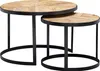 FineBuy Table basse 2 pièces bois massif / métal Table de Voir les images du produit 6
