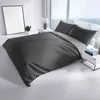 Bettwäsche Set 155x220 cm in Anthrazit mit Streifenmuster Produktbild-Vorschau 5