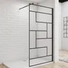 140x200cm Schwarze unregelmäßige FormDuschabtrennung 8mm Produktbild-Vorschau 1