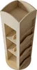 A light-colored wooden rotating bookshelf with three shelves and magazine holders on one side. Produktbild-Vorschau