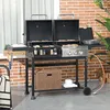 Outsunny Holzkohlgrill Gasgrill mit 2+1 Brenner, Produktbild-Vorschau 2