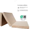 A folded mattress is shown with marketing text and certifications. Produktbild-Vorschau