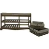 A wooden bench with two storage baskets. Podgląd zdjęcia produktu