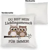 Zwei niedliche Eulen Lieblingsmensch Kuschelkissen Produktbild-Vorschau 3