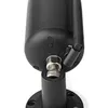 Close-up view of the bottom of a black outdoor security camera, showing the mounting bracket and antenna. Podgląd zdjęcia produktu