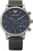 EMPORIO ARMANI AR1979 Herren Uhr Chronograph Stahl blau 46 Produktbild-Vorschau 17