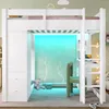 Lit mezzanine 90 x 200 cm avec 4 tiroirs, armoire de Voir les images du produit 2