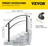 VEVOR Corrimano per scale in ferro battuto nero Decorazione Anteprima dell’immagine prodotto 7