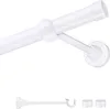 A white curtain rod with a bracket and two end caps shown against a white background. Podgląd zdjęcia produktu