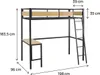 Letto a soppalco con scrivania "Ethan" - 90 x 190 cm - Nero Anteprima dell’immagine prodotto 3